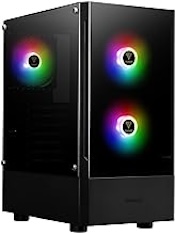 Gamdias RGB Gaming ATX Mid Tower Computer PC Case with Side Tempered Glass Panel and a Magnetic Dust Filter & 3 Built-in 120mm ARGB Fans